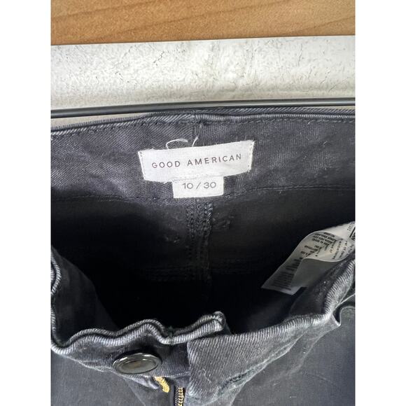 Good American Women's Good Legs Coated Skinny Jeans Denim Black Wash Size 10 - Picture 4 of 7
